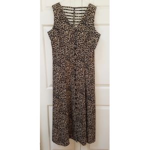 Leopard print sleeveless dress, size 12